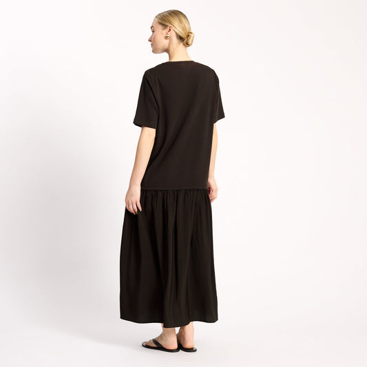 Chocolate Boxy T Mixed Dress