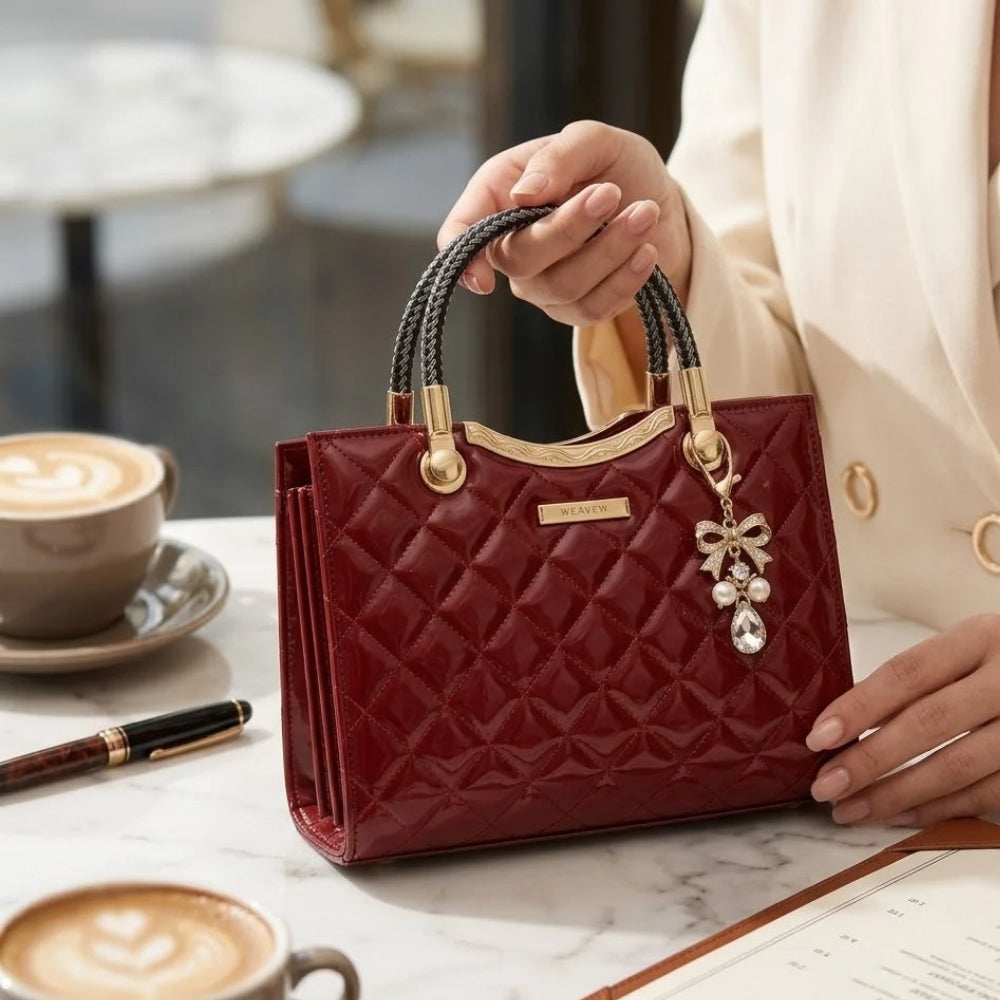 WEAVEW Red Quilted Handbag