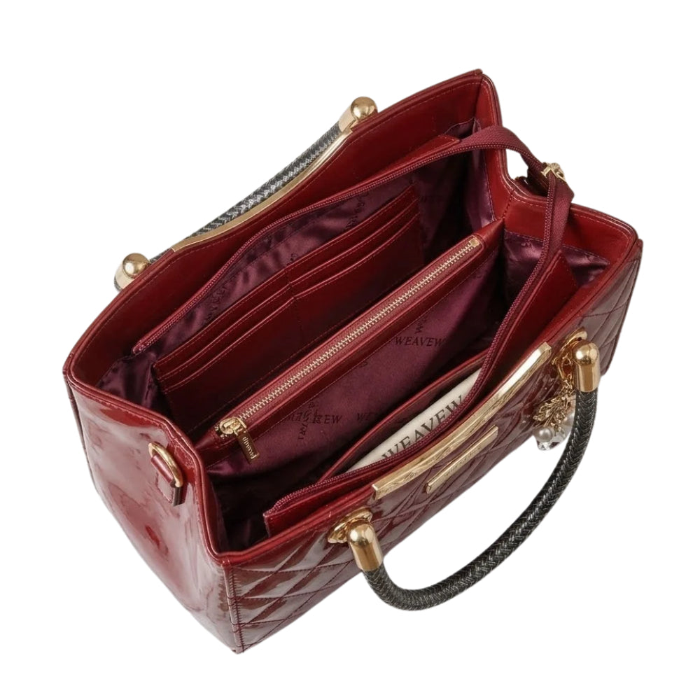 WEAVEW Red Quilted Handbag