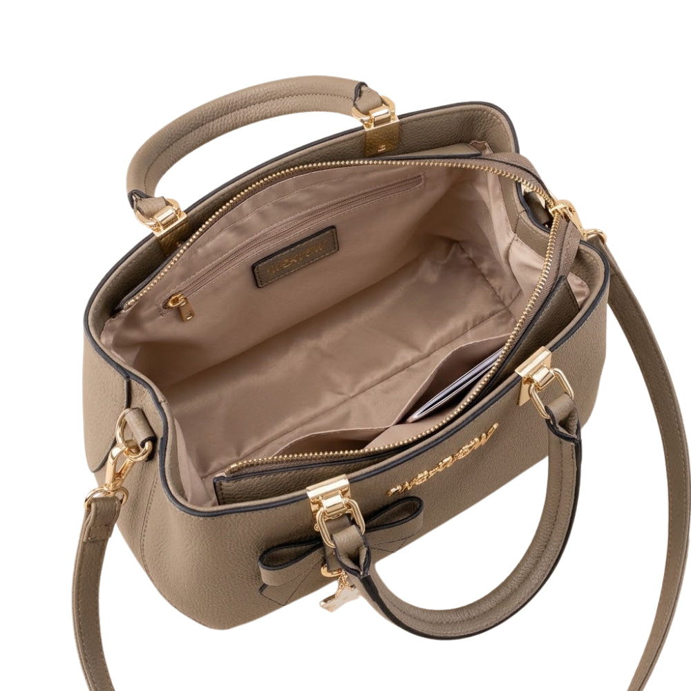 WEAVEW Grey Bow Handbag