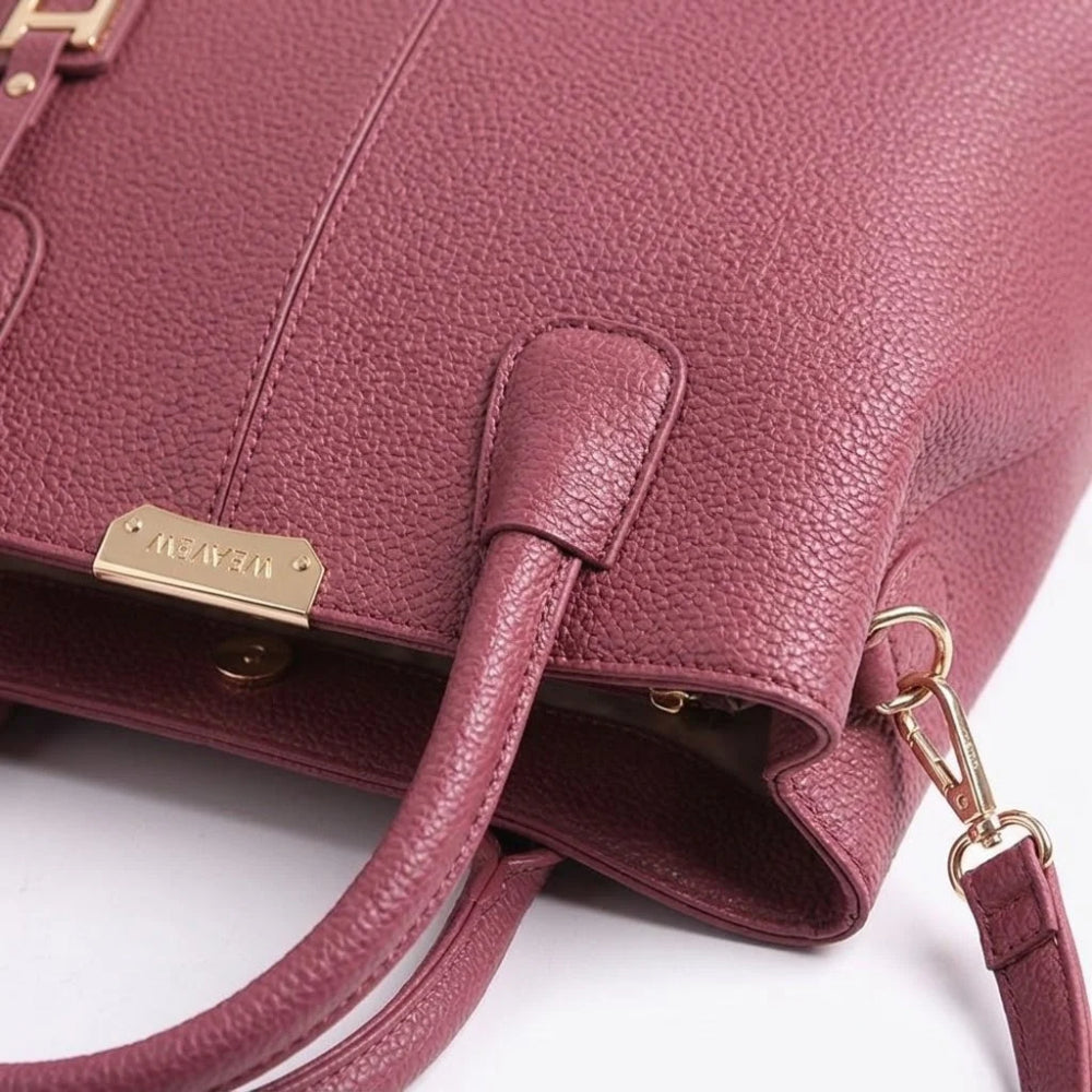 WEAVEW Pink Textured Handbag