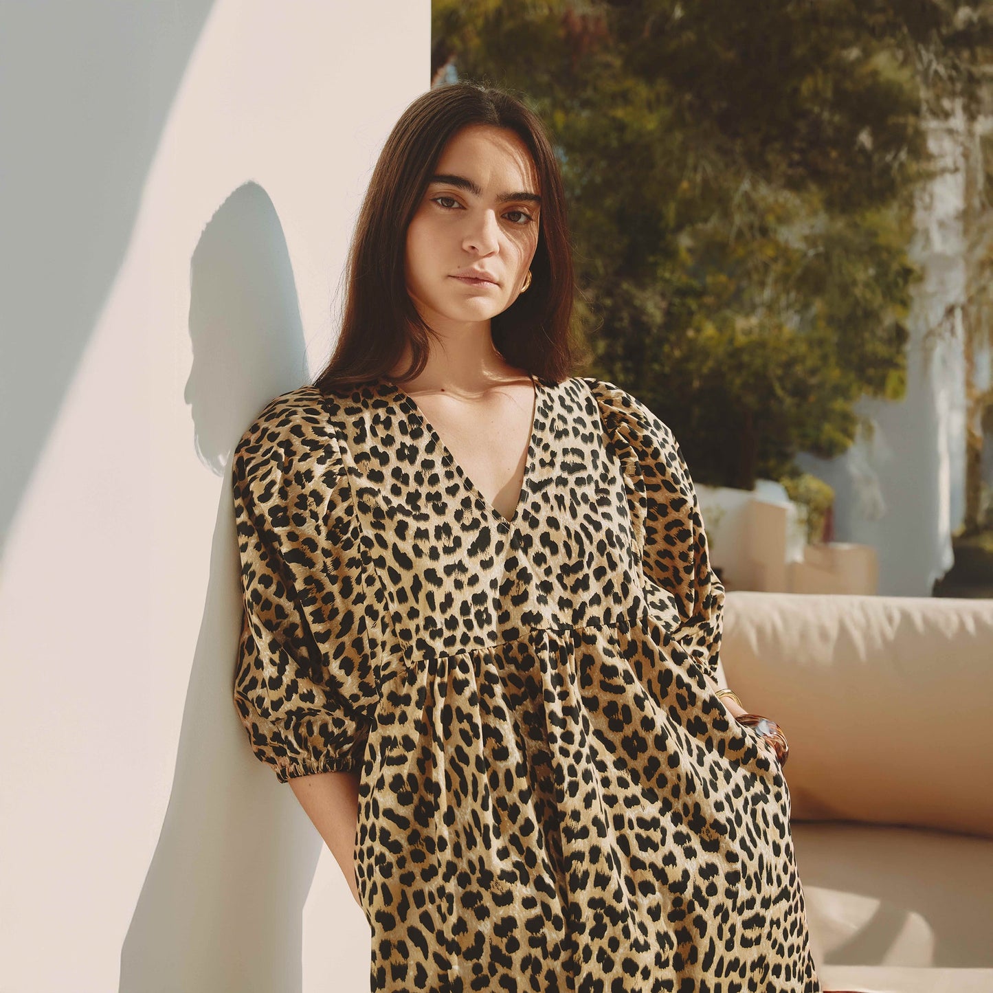 Iconic Animal V Neck Dress