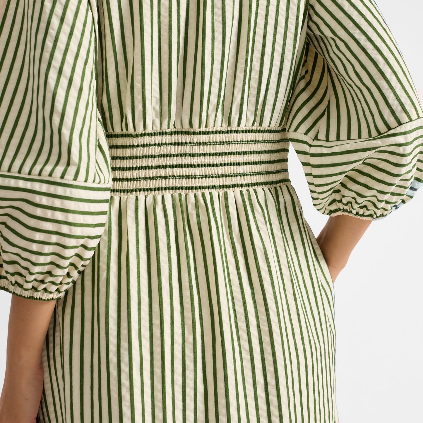Green Stripe Shirtdress