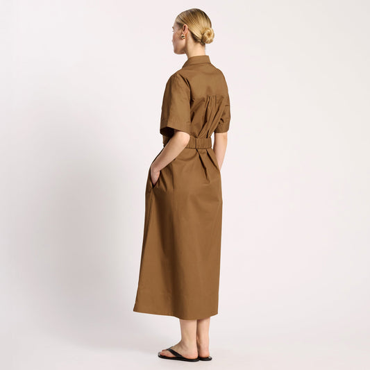 Cotton Sateen Shirtdress