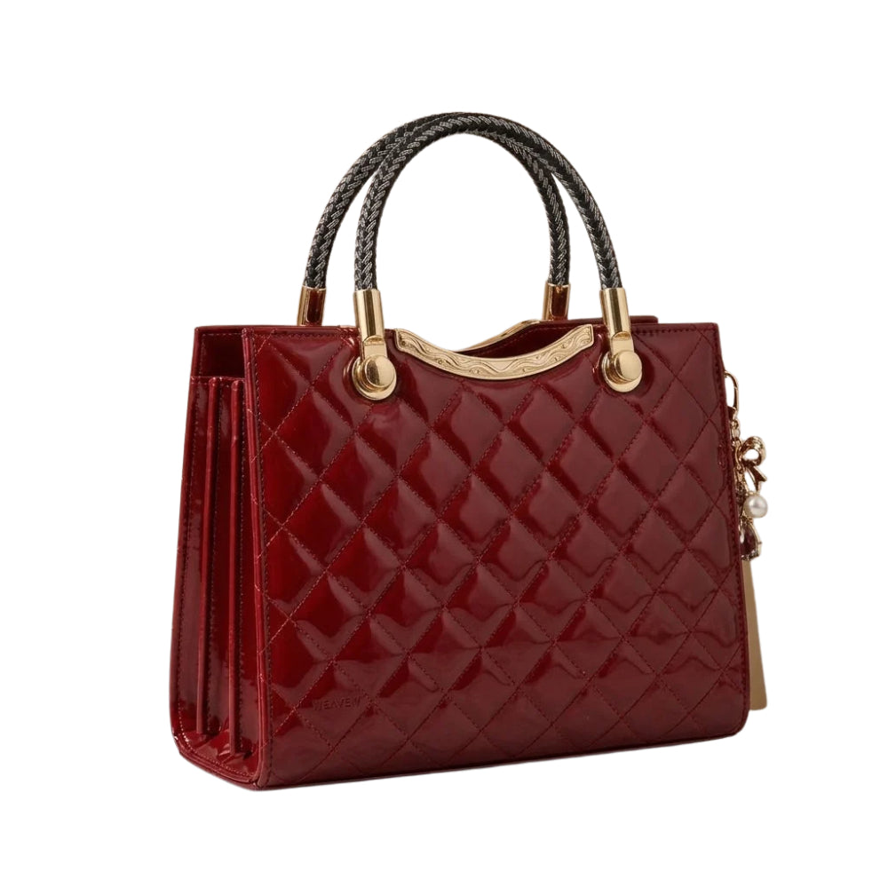 WEAVEW Red Quilted Handbag