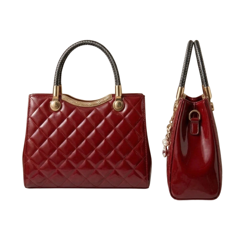 WEAVEW Red Quilted Handbag